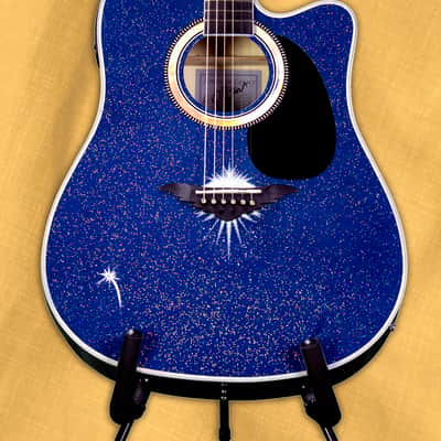 Esteban American Legacy Starlight Limited Edition Acoustic Electric Guitar Blue Sparkle image 5