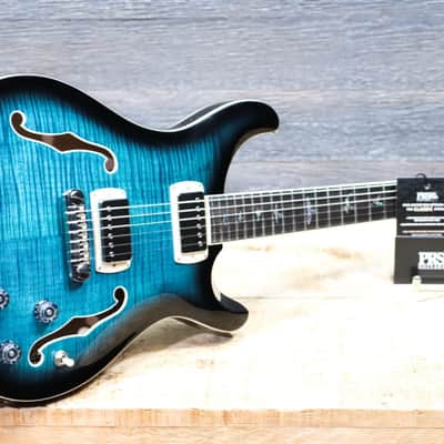 PRS SE Hollowbody II Piezo Peacock Blue Smokeburst Electric Guitar w/Case image 9