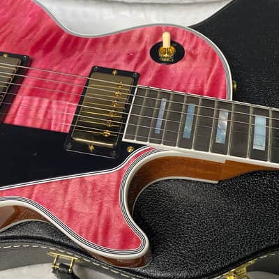 NEW! Gibson Dealer Select Custom Shop Les Paul Custom AAA Figured Top - Transparent Pink - Authorized Dealer - WOW! 8.65 lbs - G06982 image 2