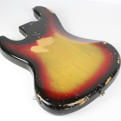 1976 Fender Jazz Bass BODY Sunburst ASH Super GREAT Heavy Wear USA 3-Bolt Weight 6.4 lbs 1970's Vintage image 4