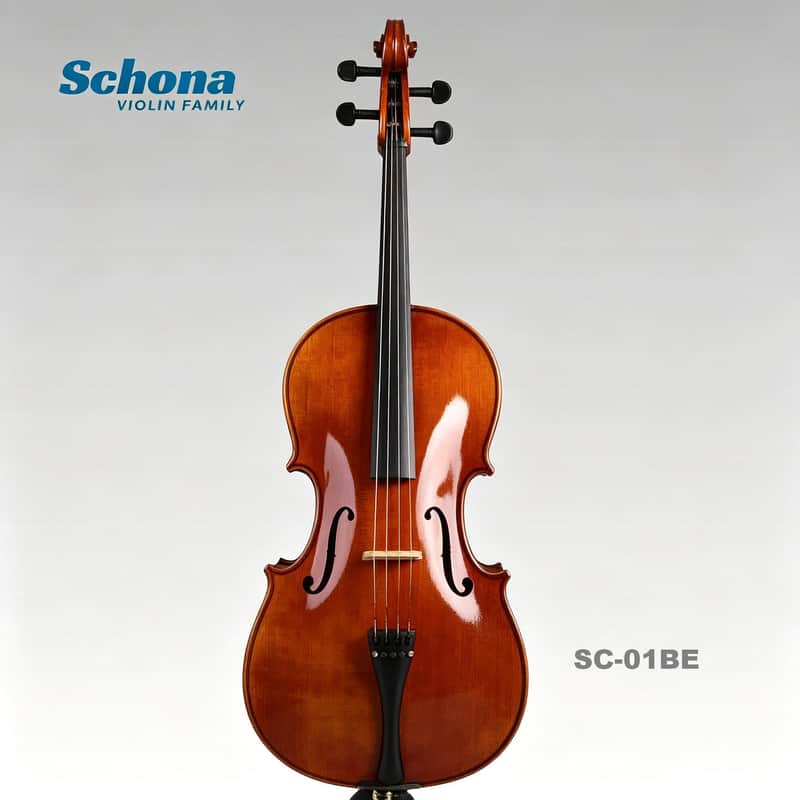 SCHONA SC-01BE - Glossy Finish Solid Wood Handmade Spruce Top Maple Back/Sides Cello Entry Level Exam  Cello for Beginners image 1