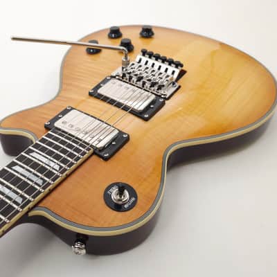 Agile AL-3200MCC Multi-Radius Lemon Burst Flame Electric Guitar with Binding  and Floyd Rose  Bridge image 6