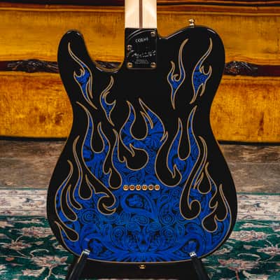 2022 Fender James Burton Telecaster Electric Guitar, Blue Paisley Flames w/OHSC - Used image 2