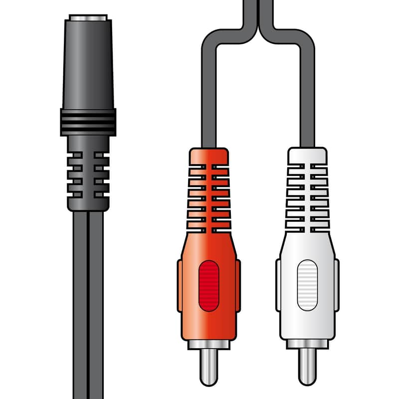 Avlink 2 x RCA to 3.5mm stereo sockets adaptor lead 0.2m image 1