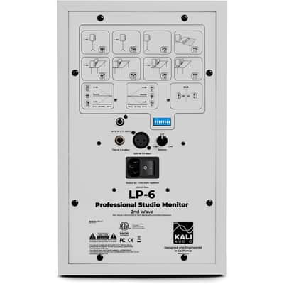 KALI AUDIO LP-6W V2 6.5" Project Lone Pine Powered Studio Monitor - Low-Noise Bi-Amped Professional Studio Speakers for Music Production - 80W, 115dB Max SPL - TRS, RCA, XLR Inputs - Single, White image 2