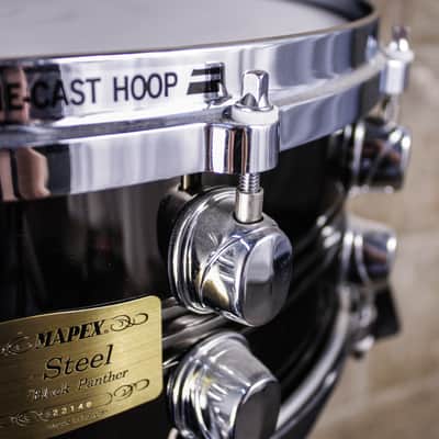 Mapex 6" x 14" Steel Black Panther Snare Drum image 8
