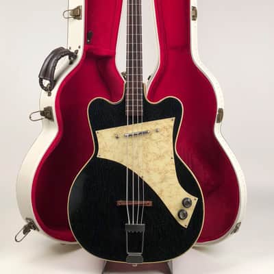 Very Rare 1960 Kay K5970J Professional Electric Jazz Bass in Black with Kay Case image 1