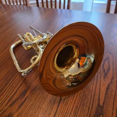 King 1121 Ultimate Professional Model Marching F Mellophone - Clear-Lacquered Brass image 2