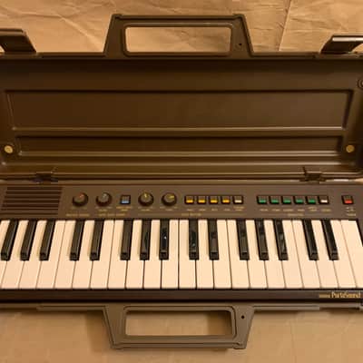 Yamaha PortaSound PS-2 1980s Chocolate Brown MINT with original hardcase mini piano keyboard image 12