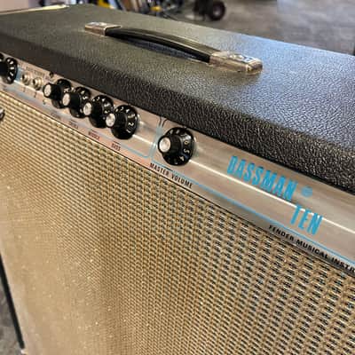 Fender Bassman Ten 2-Channel 50-Watt 4x10" Guitar Combo 1972 - Silverface (Has permanent wheels and a cover) image 7