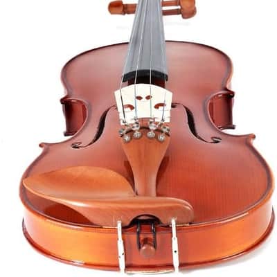 1/2 Size Natural Varnish Violin for Beginners, Hand-Carved Solid Spruce Top, Maple Back & Sides, Full Fiddle Kit with Hard Case, Bows, Rosin, Shoulder Rest, Lesson Book image 2