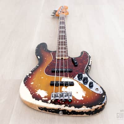1969 Fender Jazz Bass Sunburst Faux Burst Vintage Bass w/ Case image 11