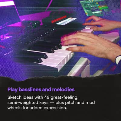 Novation FLkey 2 49 — 49-Key MIDI Controller Keyboard for FL Studio. Make Beats with Semi-Weighted Keys, USB, Pitch & Mod Wheels, 16 Drum Pads, and Arpeggiator — Inc. 6 Months of FL Studio image 7