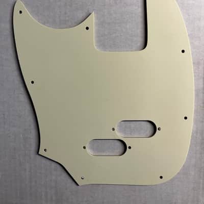 New Fender Mustang Bass 3 Ply Off Yellow White Pickguard Guitar image 3