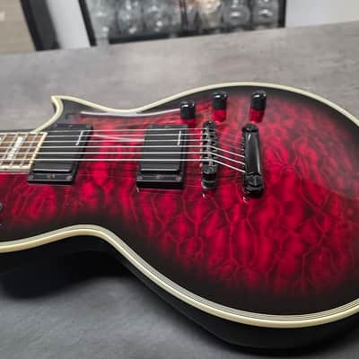 ESP Eclipse E-II QM AAA Quilt Top Custom Pickup LP Singlecut Guitar MIJ Japan See Through Black Cherry Sunburst image 3