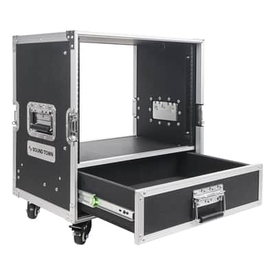 STRC-8U2DR | 8U Rack Case with 2U Rack Drawer, Casters, for 19" Amps, Mixers, Microphone Receivers image 1