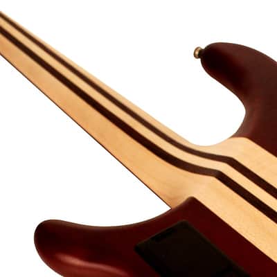 Cort A5PLUSFMMHOPN Artisan Series Double Cutaway Maple & Panga Panga 5-Ply Laminated Neck 5-String Electric Bass Guitar image 5