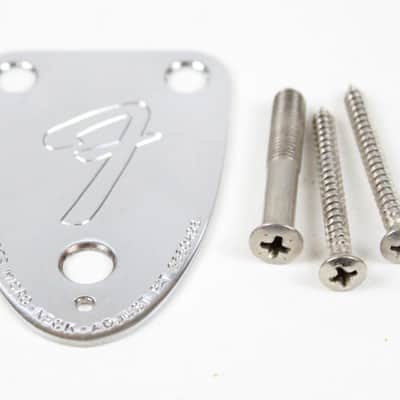 1978-1979-1980-1981 Fender Stratocaster Neck Plate 1970s Telecaster Deluxe Chrome image 2