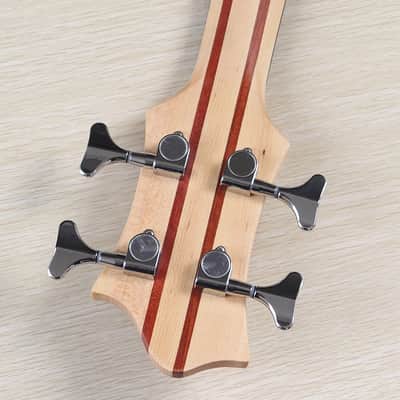 Custom 4 String Electric Bass, Burlwood Top Ash Body, Maple Neck, 24 Frets Fingerboard image 9