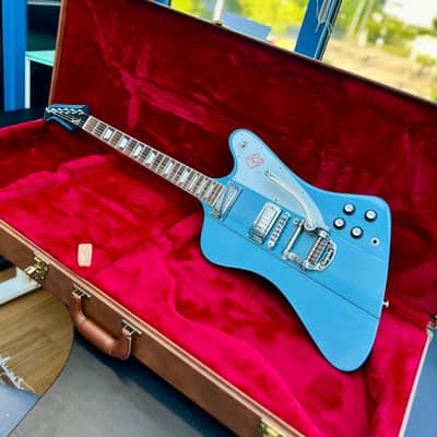 Gibson Firebird T 2017 - Pelham Blue + Vibramate Bigsby B5 + String Spoiler image 2