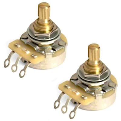 CTS 250K Audio Taper Pro Guitar Pots w/ Brass Shaft (2)