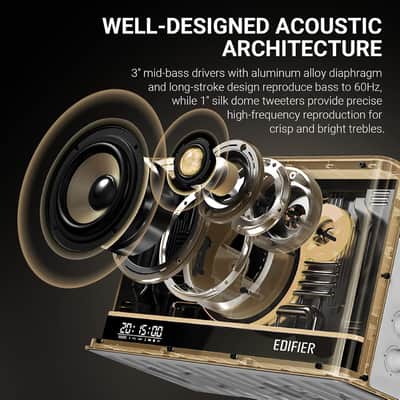 Edifier QD35 Tabletop Bluetooth Speakers, Splendid Light Effects, White image 4