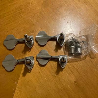 Squier Clover Key Inline Gotoh Style Bass Tuners 4L 2020s - Chrome image 1