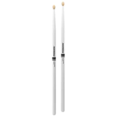Promark Rebound 5A Painted Acorn Wood Tip Drumsticks - White image 2