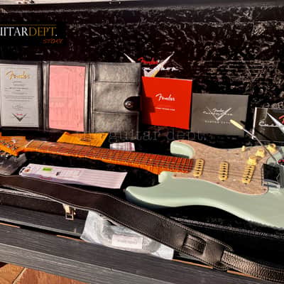 ♚MINT♚ FENDER Custom Shop CUSTOM Stratocaster ♚ TRANS SURF GREEN ♚AAA ROASTED NECK♚FAT 60's Handwounds !♚£5199 image 2