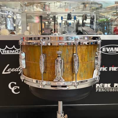Gretsch USA Custom G4164PBA 6.5X14 Phosphor Bronze Aged Patina Snare Drum - Chicago Drum Show Demo image 4