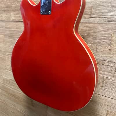 Fender Coronado II Hollow Body Guitar - 1967 - Cherry Red- Refinished back 6lbs w/Hard Case image 13