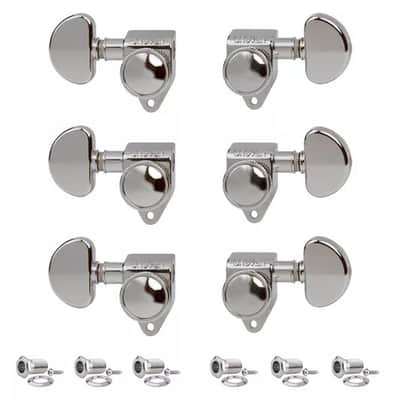 Grover 502C ROTO-GRIP Locking Rotomatics Guitar Tuners, Tuning Machines Set 3+3 18:1 Chrome Tuning Keys with Dunlop Polish Cloth Bundle Tuner Heads with Kidney Button image 4