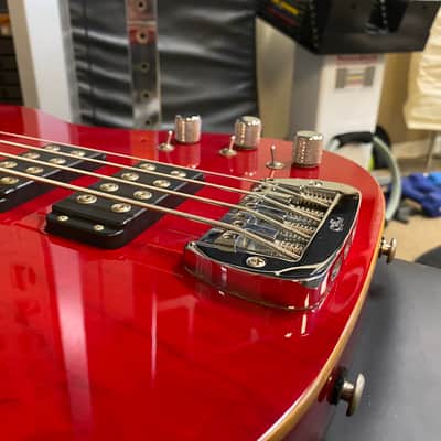 G&L ASAT 4 String Bass mid-90s - Clear Red with Top Binding image 1
