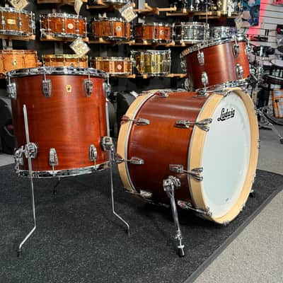 Ludwig Legacy Mahogany 3-Piece FAB 13/16/22 Drum Kit Set in Vintage Mahogany with Satin Natural Hoops image 2