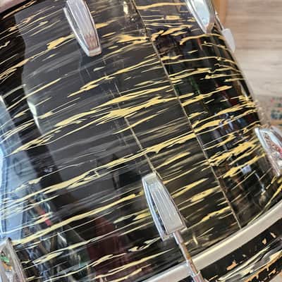 Ludwig Super Classic 22-16-13" 3-ply Drum Kit in Bowling Ball Black Oyster - Blue/Olive Badge 1970 image 6