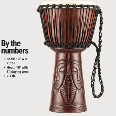 Meinl Percussion PROADJ4-M Pro 10" Mahogany Rope Tuned Djembe, Hand Selected Goat Skin Head (VIDEO) image 6