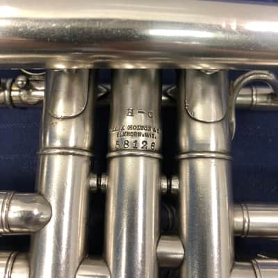 Vintage 1921 Frank Holton Clarke H-C Model Silver Bb Cornet with Original Case image 12