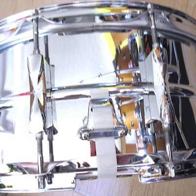 14" x 6.5" Premier 10-Lug Steel Beaded Shell Snare Drum - Vintage image 5