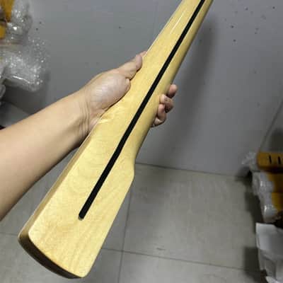 20 fret 34" gloss Maple J BASS guitar neck part Fretboard Block Inlay nut 38mm image 5