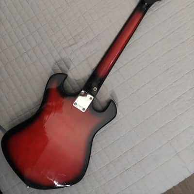 Teisco Norma EG 405-2  1960's - Crimson Red Burst w/GOLD FOIL PUPS/FRETWORK image 3