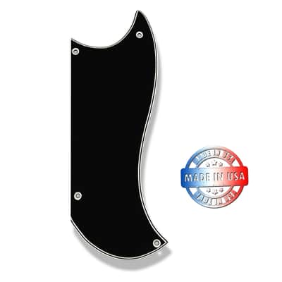 Black & White 5 Ply Half Face Pickguard for 1970's Gibson SG Custom 3 Pickup Made In USA image 3