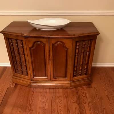 Fisher Philharmonic HiFi Console P-295 Cabinet 1967 Cherry Finish image 1