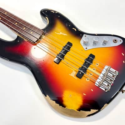 Fender Jazz Bass Jaco Pastorius Tribute Relic 2013 Custom Shop Sunburst Fretless image 8