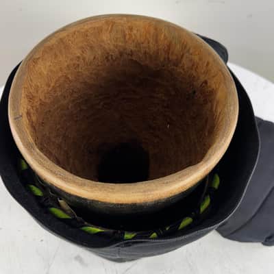 Africa Child Handmade Djembe 9 in Hand Carved With Carrying Case Needs New Skin image 4