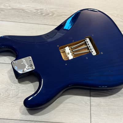 MINT Loaded Fender Deluxe Player Sapphire Blue Transparent Ash Stratocaster Body image 7