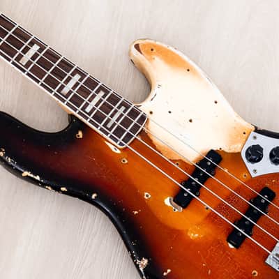 1968 Fender Jazz Bass Sunburst Faux Burst Vintage Bass w/ Case image 7