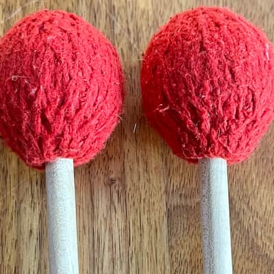 Adams MB1 Marimba Mallets Pair - Set of Two Mallets Red Wood Handle image 3