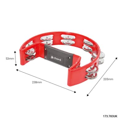 Chord Half Moon Tambourine Shaker Percussion Instrument RED image 2
