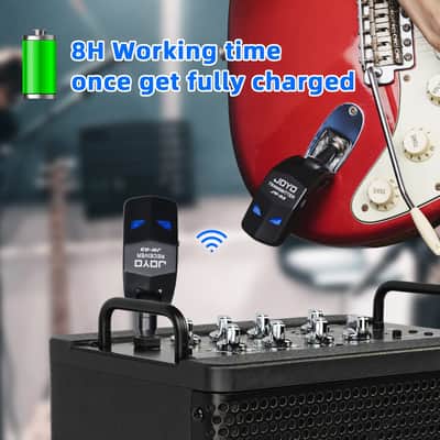 JOYO JW-03 2.4GHz Wireless Guitar System 4 Channels Rechargeable Audio Wireless Transmitter Receiver for Guitar Bass Electric Instruments image 3