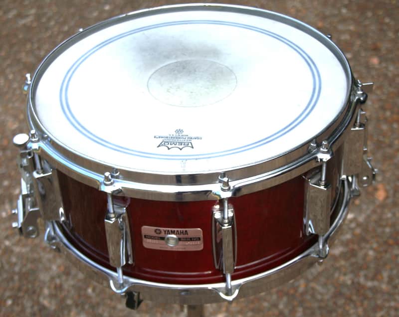 Vintage 1987 Yamaha Recording Custom Snare Drum Birch 14X6 Cherry wood SD096